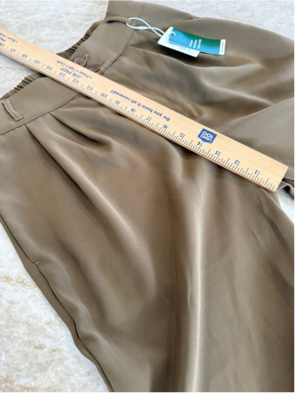 Halara Petite Brown Wide Leg Pants MP, ankle length, neutral athleisure - Picture 8 of 10